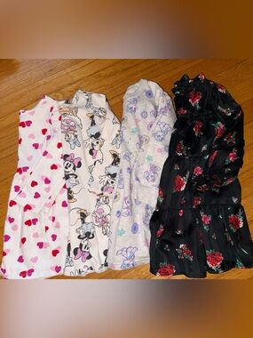 4x Girls Long Sleeve Dresses Pack - Size 4T